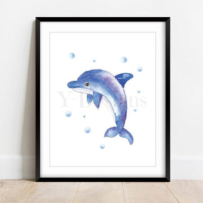 Watercolor Dolphin Fine Art