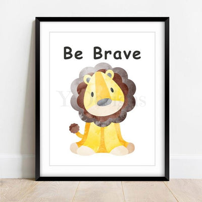 Watercolor Lion - Be Brave Fine Art