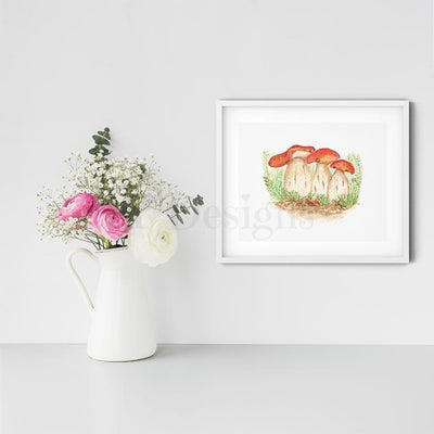 Watercolor Suillus Mushroom Fine Art