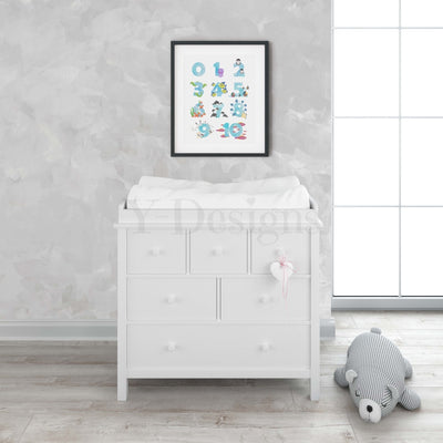 Light Blue Ocean Numbers 0-10 - Digital Download Fine Art
