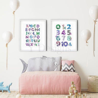 Mermaid Alphabet And Numbers 0-10 - Digital Download Fine Art