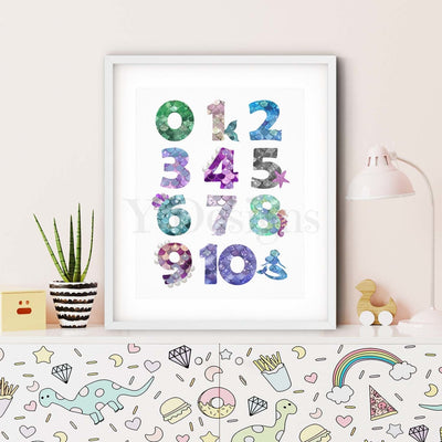 Mermaid Numbers 0-10 Fine Art