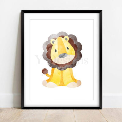 Watercolor Lion Fine Art